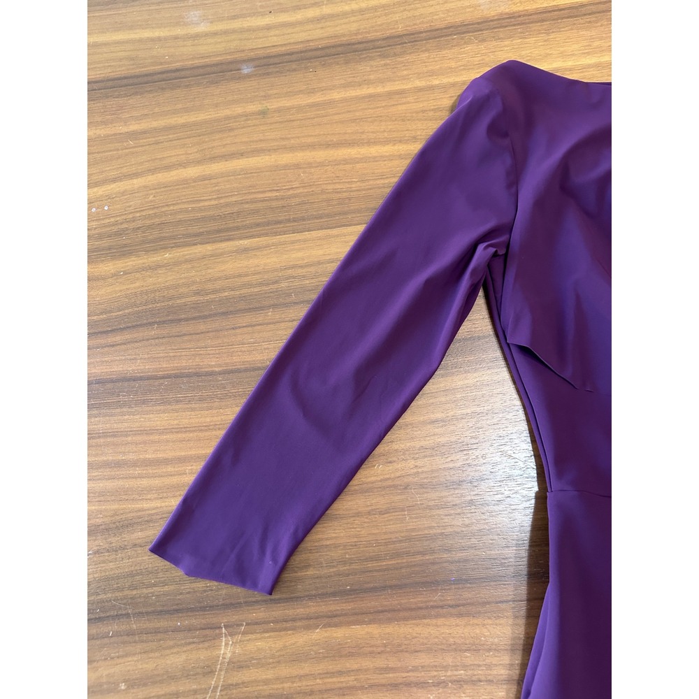 NWT Chiara Boni Cinthia Midi Dress  IT 48 US 12 Plum Purple Draped Cocktail - Picture 10 of 13